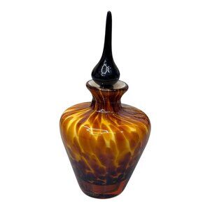 MURANO GLASS PERFUME bottle stopper dauber Vtg vanity bottles leopard hand blown